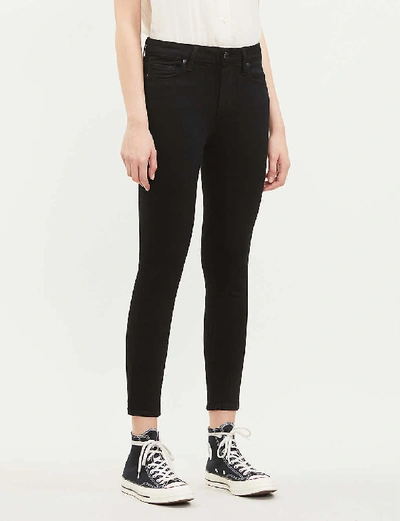 Shop Paige Womens Black Overdye Verdugo Crop Skinny Mid-rise Jeans