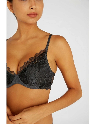Shop Wacoal Women's Charcoal Lace Perfection Stretch-lace Underwired Bra