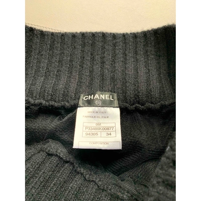 Pre-owned Chanel Cashmere Mini Skirt In Black