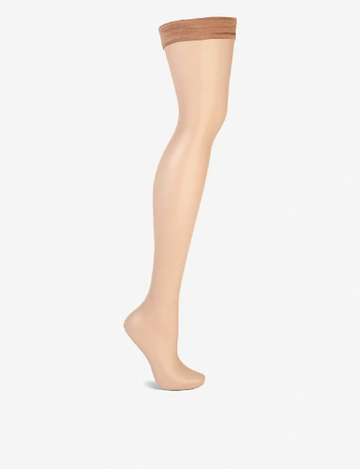 Shop Wolford Naked 8 Hold-ups In Caramel