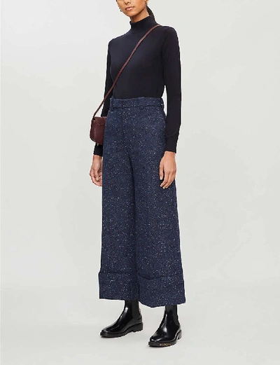 Theory Regal Wool-blend Jumper In Navy