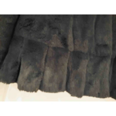 Pre-owned Armani Collezioni Green Faux Fur Coat