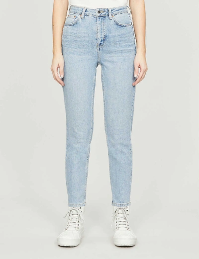 Topshop High-rise Mom-fit Denim Jeans In Bleach+stone | ModeSens