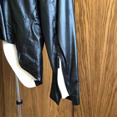 Pre-owned Theyskens' Theory Leather Jacket In Black