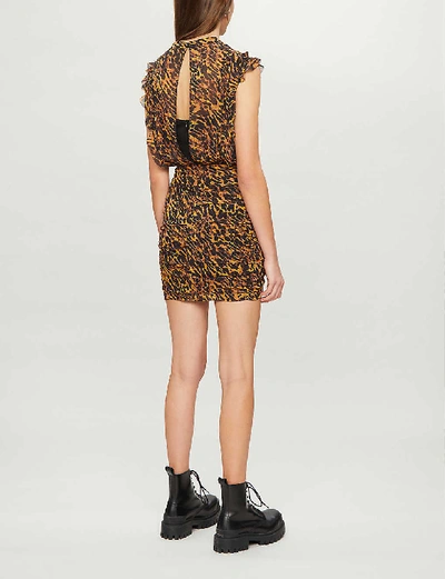 Shop Allsaints Hali Ambient Animal-print Mini Dress In Brown