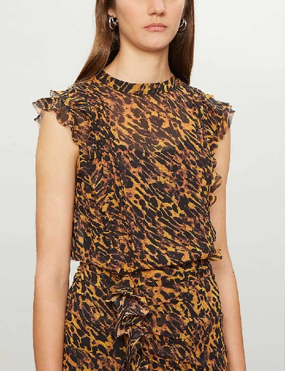 Shop Allsaints Hali Ambient Animal-print Mini Dress In Brown