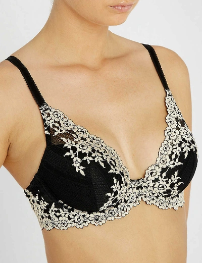Wacoal Womens Black Embrace Lace Stretch-lace Plunge Underwired Bra In Black