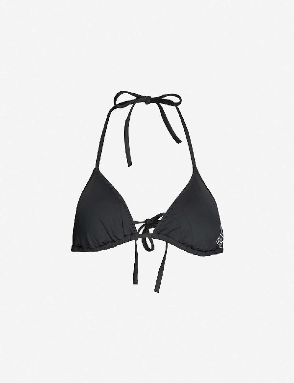 Calvin Klein Ck Nyc Triangle Bikini Top In Beh+pvh+black | ModeSens