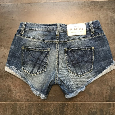 Pre-owned Pinko Blue Cotton - Elasthane Shorts