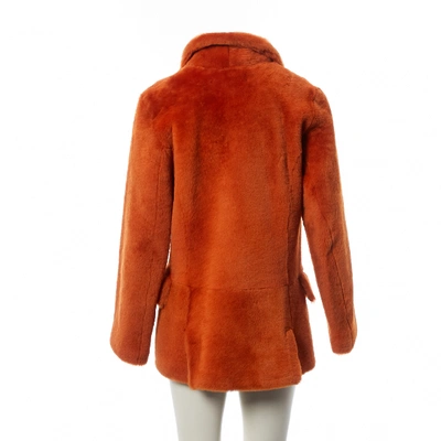 Pre-owned Gucci Orange Shearling Coat