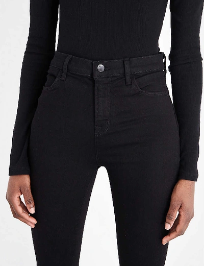 Shop J Brand Ladies Black Cotton Vanity Maria Skinny High-rise Jeans, Size: 23