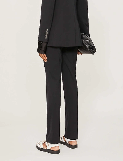 Shop Joseph Cole Mid-rise Wool-toile Trousers In Black