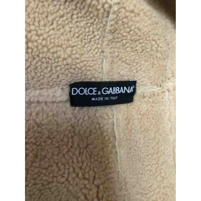 Pre-owned Dolce & Gabbana Beige Shearling Coat