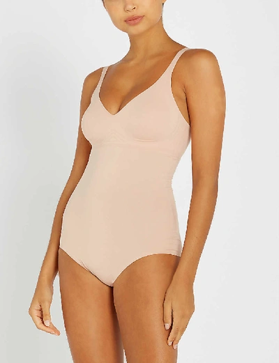 Shop Wolford 3w Forming Stretch-cotton Body In 4752 Rose Tan