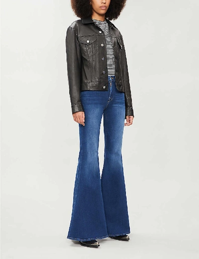 Shop Frame Le High Super Flare Stretch-denim Jeans In Cantine