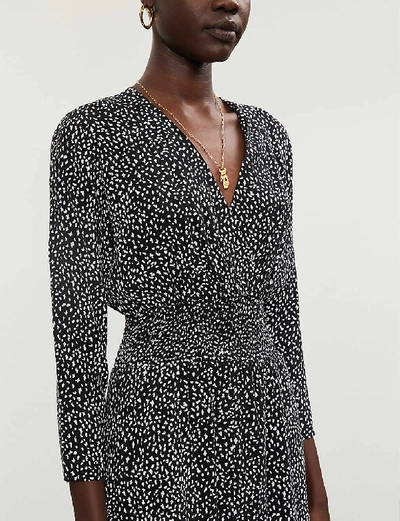 Rosila Floral print Crepe Maxi Dress In Black white