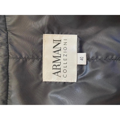 Pre-owned Armani Collezioni Trench Coat In Black