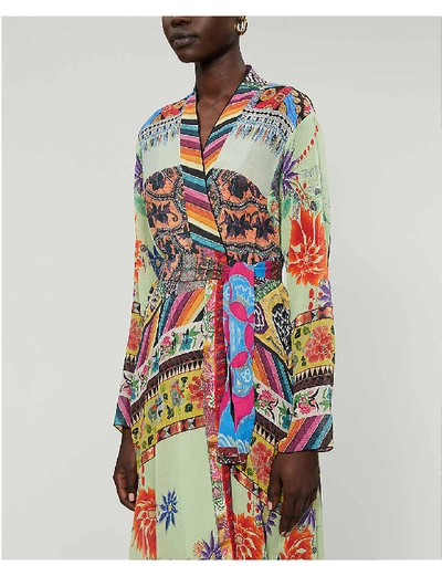 Shop Etro Spolverino Iris Silk Midi Dress