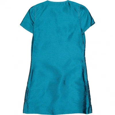 Pre-owned Azzaro Silk Mini Dress In Blue