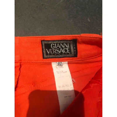 Pre-owned Versace Slim Jeans In Orange