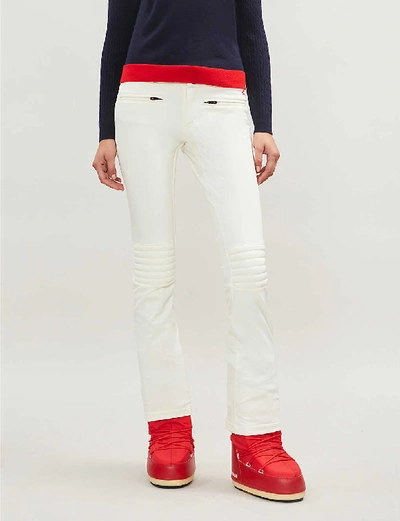 Shop Perfect Moment Aurora Flared Stretch-shell Ski Trousers In Snow White