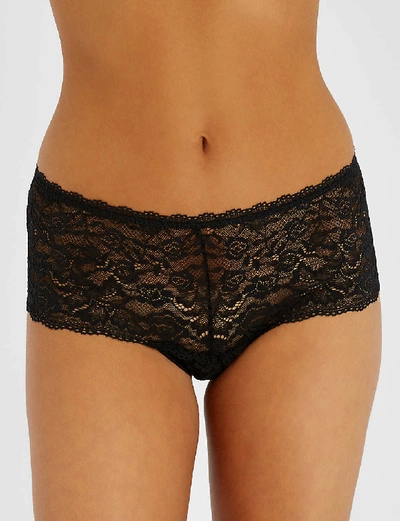 Shop Aubade Rosessence Lace Briefs In Noir