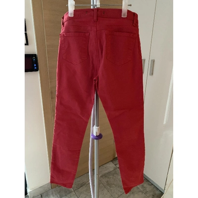 Pre-owned J Brand Slim Jeans In Red