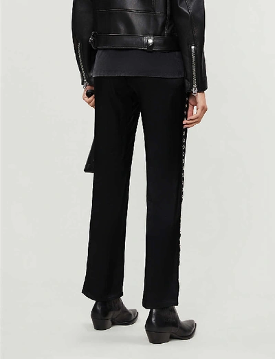 Shop The Kooples Sport High-rise Straight-leg Stretch-jersey Trousers