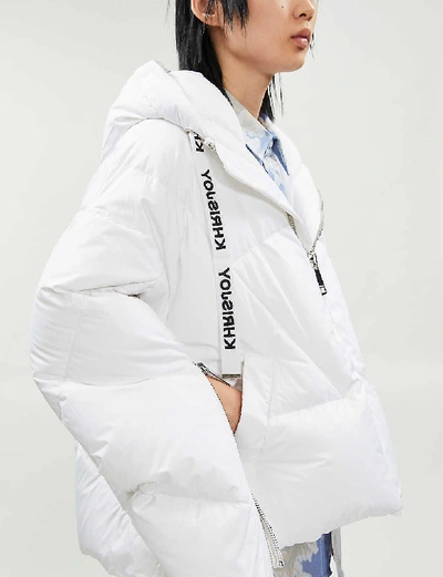 Shop Khrisjoy Khris Oversized Shell-down Puffer Jacket In White