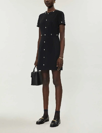 Shop Claudie Pierlot Roanne Woven Mini Dress In Black