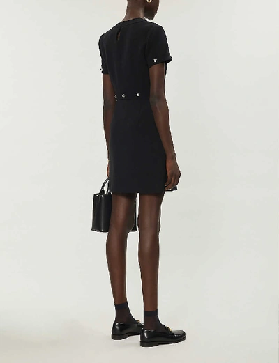 Shop Claudie Pierlot Roanne Woven Mini Dress In Black