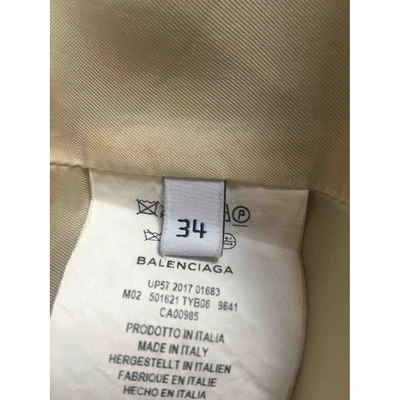 Pre-owned Balenciaga Trench Coat In Ecru