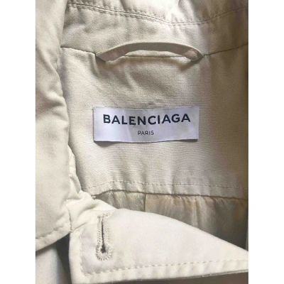 Pre-owned Balenciaga Trench Coat In Ecru