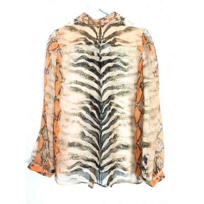 Pre-owned Just Cavalli Silk Blouse In Beige