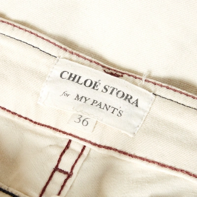 Pre-owned Chloé Stora Straight Jeans In Beige