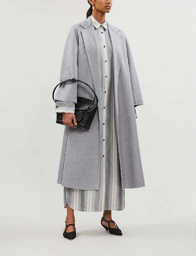 Shop Max Mara Labbro Relaxed-fit Cashmere Coat In Light Grey