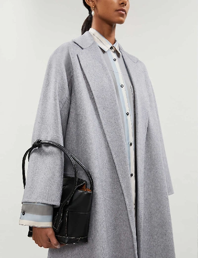 Shop Max Mara Labbro Relaxed-fit Cashmere Coat In Light Grey