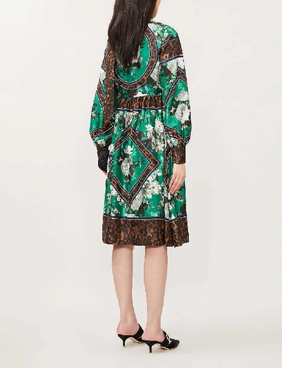 Shop Erdem Medina Floral-print Stretch-satin Dress