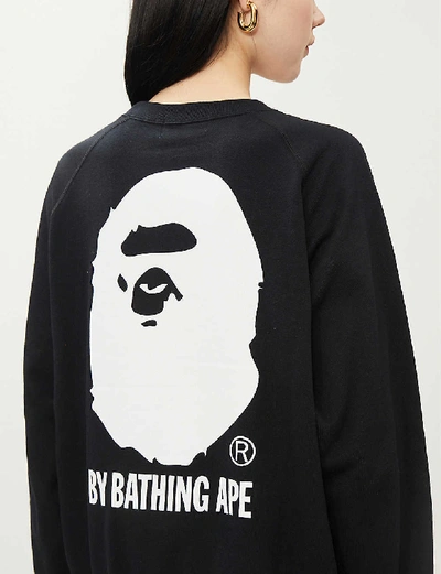 Shop Bape Logo-print Cotton-jersey Sweatshirt In Black