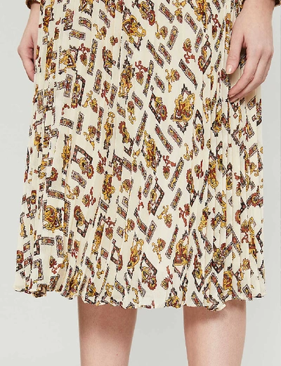 Shop Claudie Pierlot Severse Graphic-print Chiffon Midi Skirt