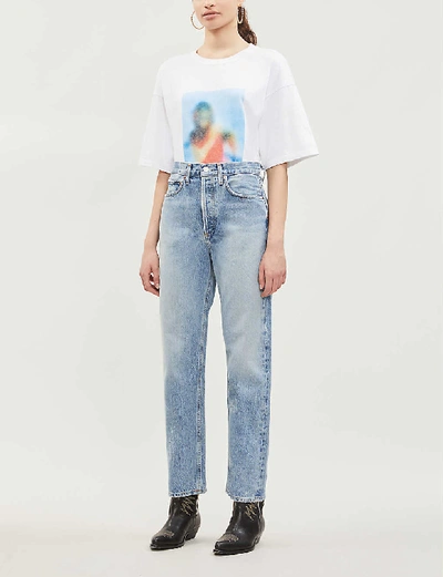 Shop Agolde 90s Mid-rise Faded Straight-leg Jeans