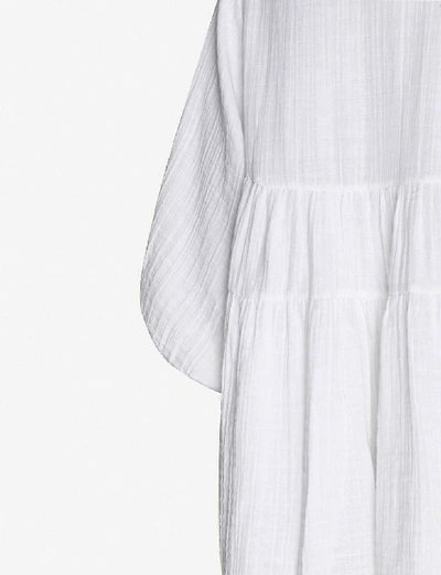 Shop Anaak Brigitte Ruffle-trim Cotton-muslin Mini Dress In White