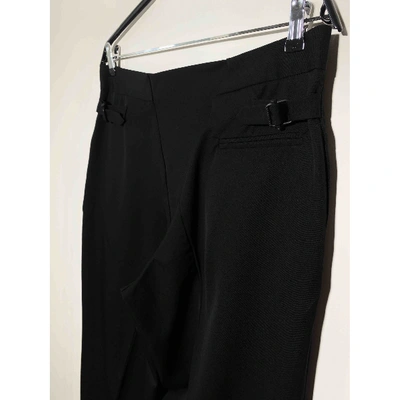 Pre-owned Bottega Veneta Wool Straight Pants In Black