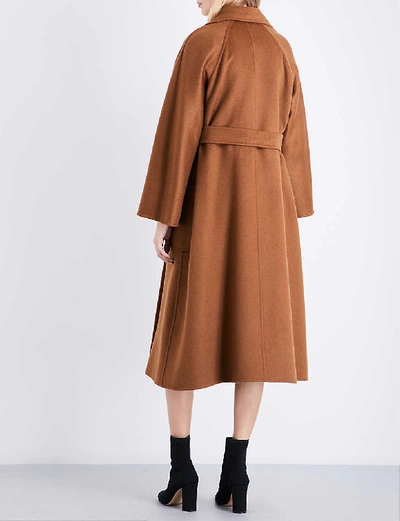 Shop Max Mara Labbro Relaxed-fit Cashmere Coat In Tabacco