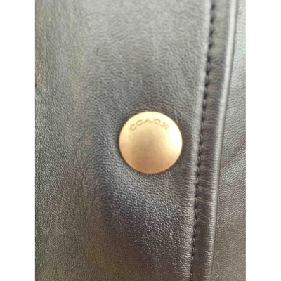Pre-owned Coach Blue Leather Leather Jacket