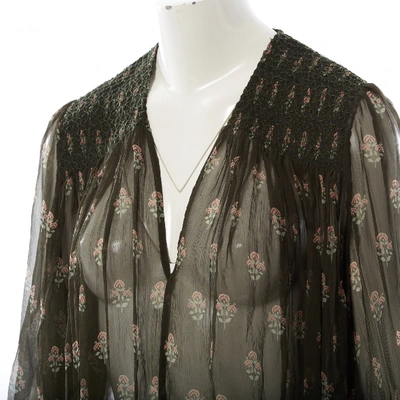 Pre-owned Zimmermann Silk Blouse In Khaki