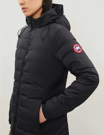 Shop Canada Goose Womens Black Camp Hooded Quilted Shell-down Jacket S