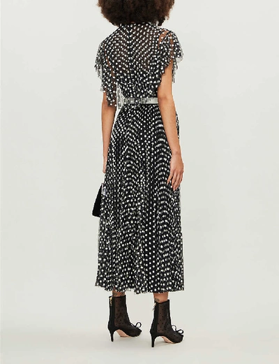 Shop Red Valentino Floral-print Tulle Midi Dress