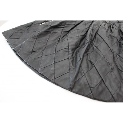 Pre-owned Preen Leather Mid-length Skirt In Black