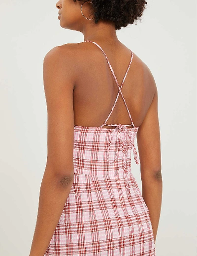 Shop Whistles Julietta Checked Cotton-blend Midi Dress